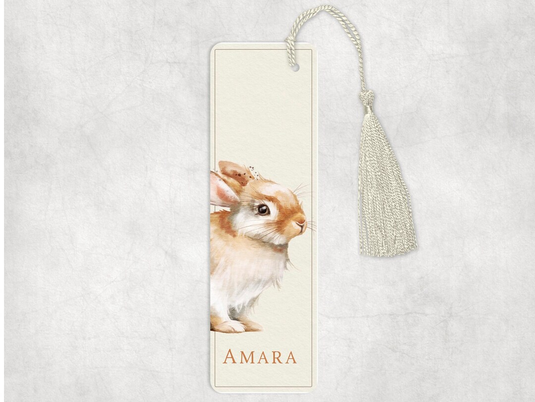 Personalised Cute Bunny Rabbit Aluminium Bookmark - Etsy