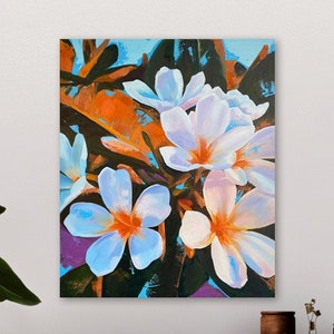Impasto painting on canvas Flowers painting Oil original painting Flower oil painting Oil painting art Wall art decor Floral Painting Modern