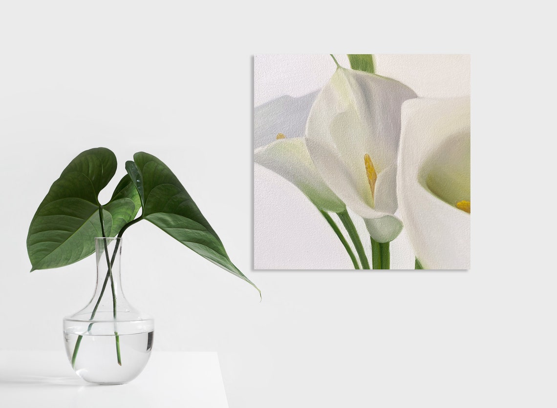 White Calla Oil Painting on Canvas Original Oil Painting - Etsy