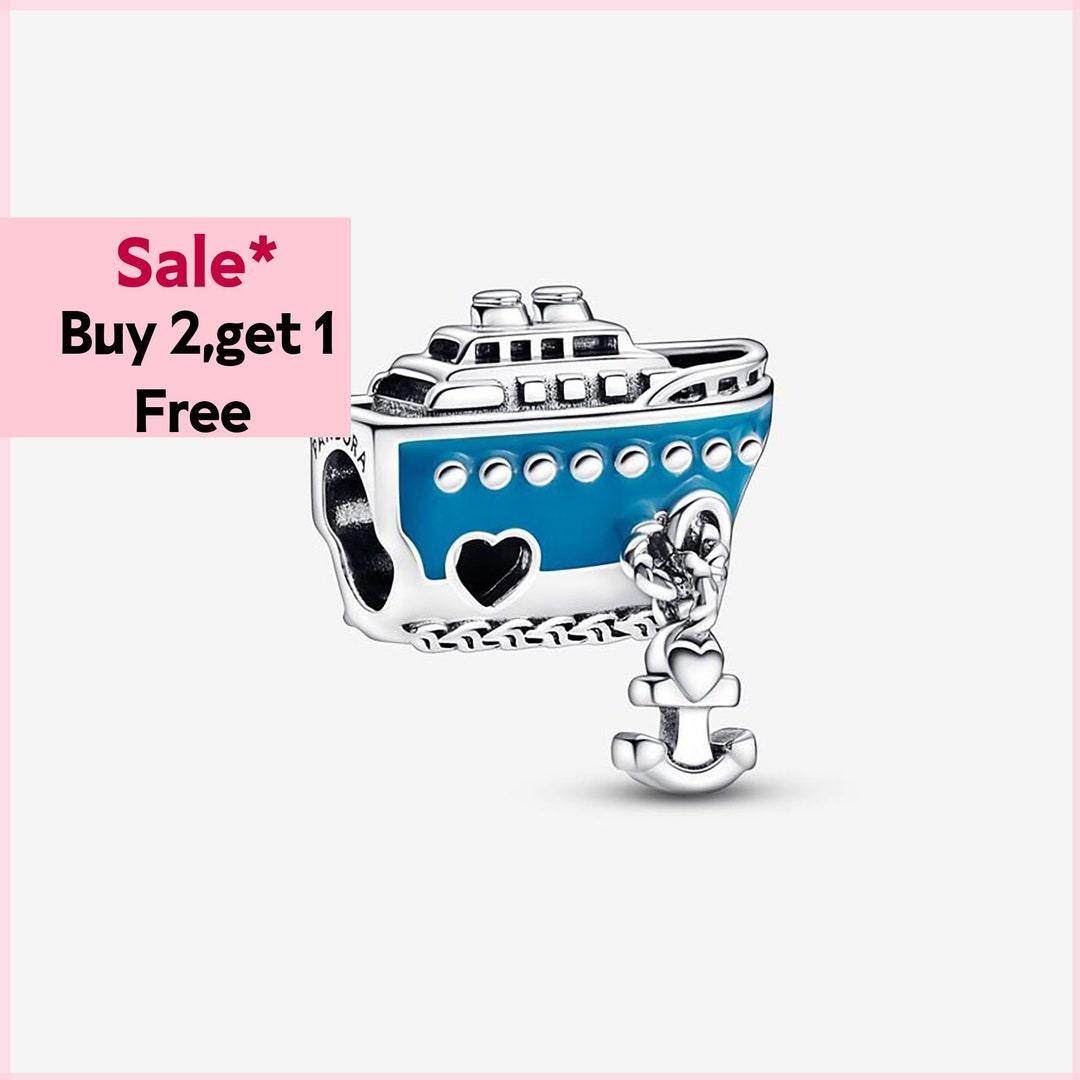 Anchored Cruise Ship Charm,sliver Charms,charm for Bracelet,2024 New