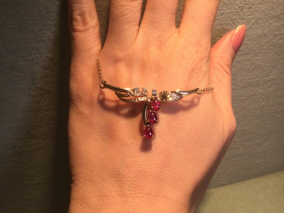 Pear Shaped Ruby set in 14K solid yellow gold mou… - image 3