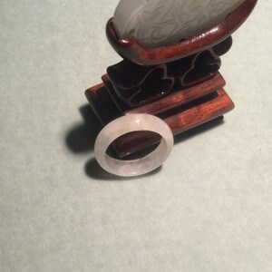 Jade Abacus Ring US 6 3/4 Grade A Jade Translucent BluishGreen (Burmese Jade)