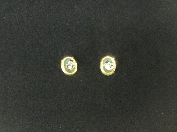 Jadeite Jade Stud Earrings - Translucent AppleGre… - image 6
