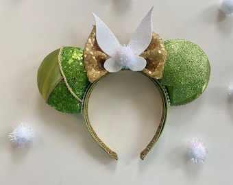 Tinkerbell Mouse Ears, Pixie Dust Ears, Fairy Ears, Peter Pan Ear Headband, Park Accessory