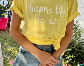 Belle Princess Shirt, Inspire like Belle Tees, Park Fashion, Princess Tshirts for Parks, Park Outfits for Women, Beauty and the Beast Tshirt