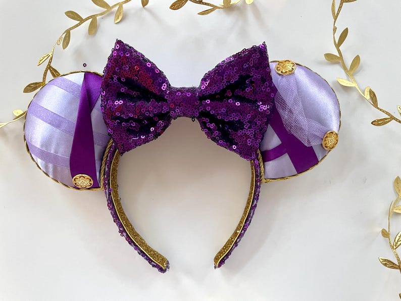 Orejas de ratón inspiradas en Megara Hércules: accesorio de parque con lazo de lentejuelas de princesa imagen 18