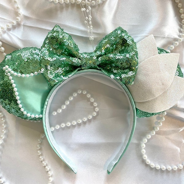 Tiana Mouse Ears, I’m Almost There Ears, Princess Park Ears, Bayou Princess Ears, Princess and the Frog Ears, Park Headband