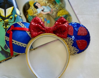 Snow White Minnie Ears: Seven Dwarfs Inspired Headband  display picture 2