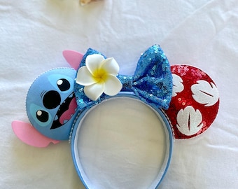 LILO and Stitch Mouse Ears Headband: Ohana Hawaiian Park Accessory
