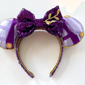 Orejas de ratón inspiradas en Megara Hércules: accesorio de parque con lazo de lentejuelas de princesa imagen 13