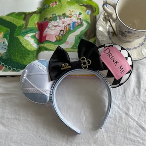 ALICE in a Wonderland Ears, Wonderland Park Ears, Alice Park Headband, Wonderland Collection Headbands, Park Ear Headbands, Park Accessories