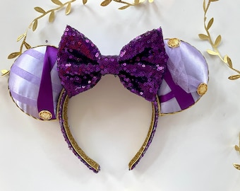Megara Hercules Inspired Mouse Ears: Princess Sequin Bow Park Accessory