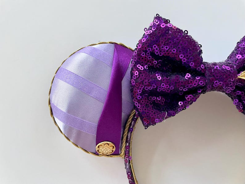 Orejas de ratón inspiradas en Megara Hércules: accesorio de parque con lazo de lentejuelas de princesa imagen 12