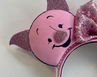 Piglet Ears Headband: Pink Sequin Bow, Park Costume Ears - Etsy display picture 2