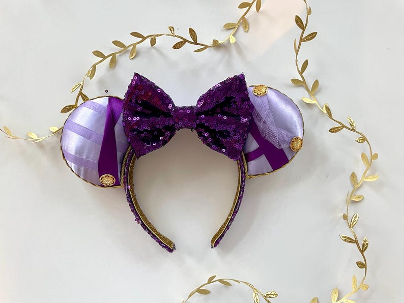 Orejas de ratón inspiradas en Megara Hércules: accesorio de parque con lazo de lentejuelas de princesa imagen 20