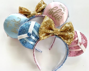 Sleeping Beauty Mouse Ears, Make it Pink /Make it Blue Ears, Mouse Ears, Princess Aurora Ears, Disney Ears