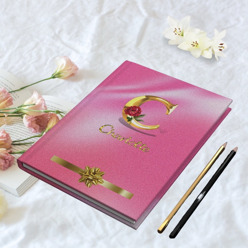 Journal Notebook, Personalized Journal, Notebook, Gold COLOR Letters