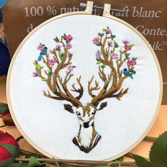 Christmas Embroidery Kit with Elk Patterns and Instructions for Adults  Beginners Christmas Embroidery Kit with Elk Patterns and Instructions  Christmas Gift for Adults Beginners 1 