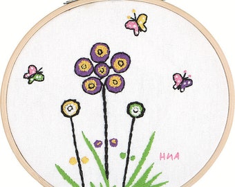 Green plants Beginner Embroidery Kit,Embroidery Kit,Flowers Embroidery Kit,DIY Floral Needlepoint Hoop Wall Art Kit