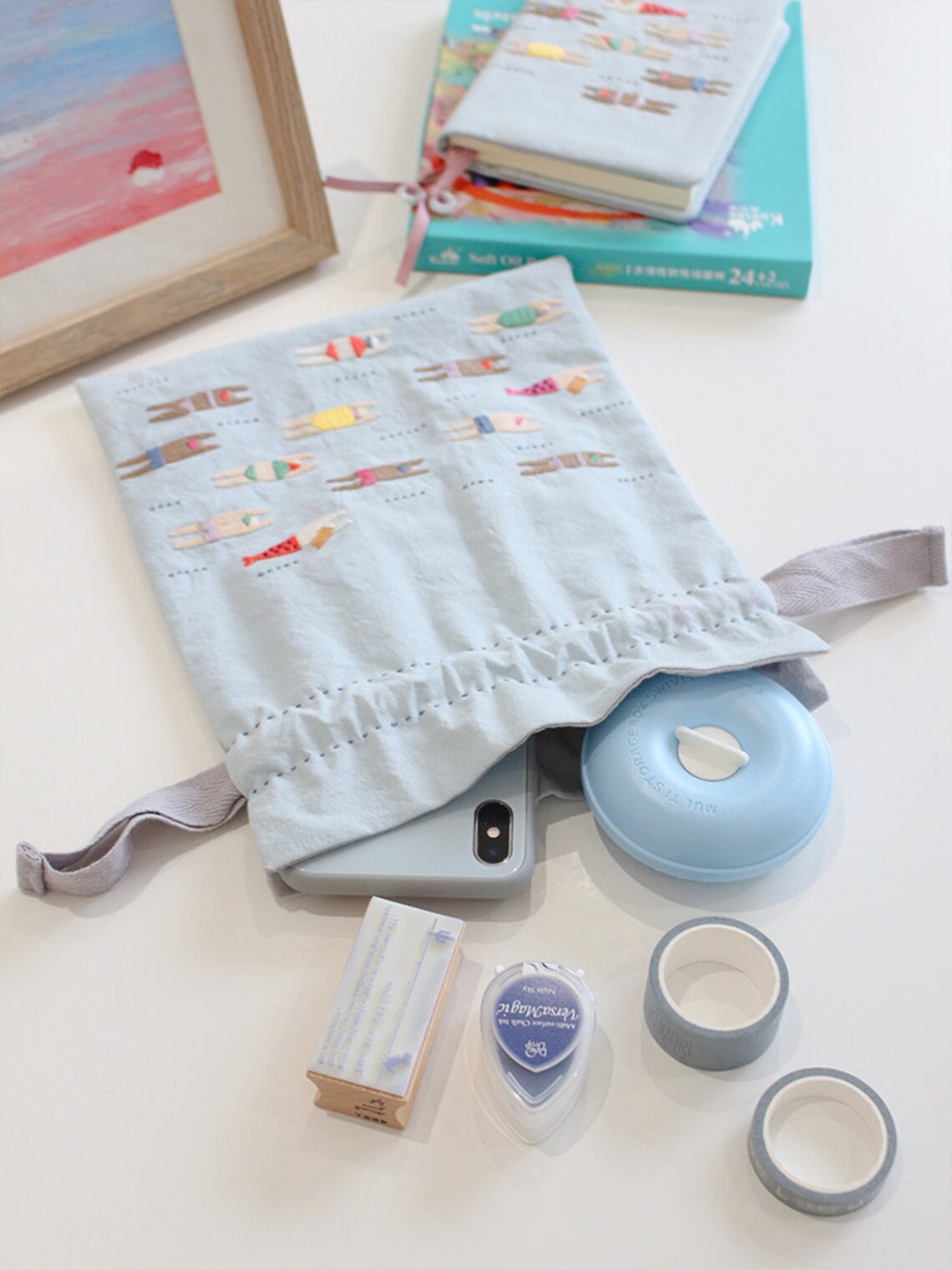 Little People Embroidery Storage Bag for Girlfriends Gift, Worthy of a