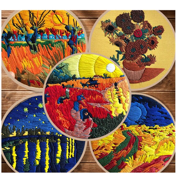 Garden Embroidery Setbeginner Embroidery Kit Modern Etsy