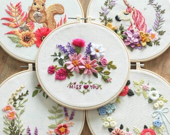 DIY Embroidery kit,Diy Christmas Gift,Plant diy embroidery Kit,flower Beginner diy, transparent modern embroidery,diy Kit Embroidery gift