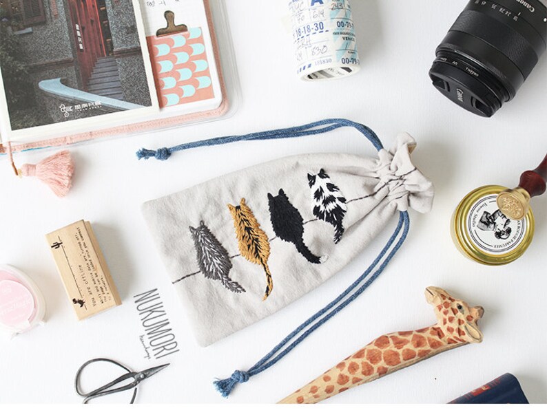 Beginner Embroidery Kit Bag Cute 4 Cats Diy Embroidery Kit for Etsy