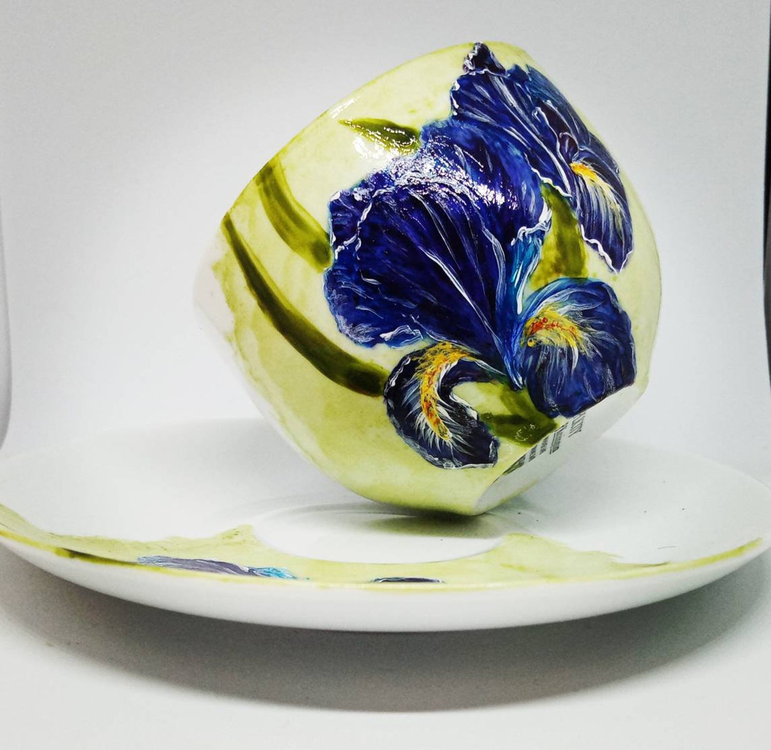 Hand Painted Iris Mug Gift Mug Gift for Her Mother's Etsy