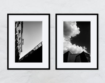 2 framed photographs, handmade in the darkroom. Berlin - U-Bahn & Philharmonie - analogue photography