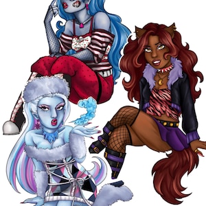 Monster Mädchen High Aufkleber Ghoulia yelps clawdeen Wolf Abtei Bominable