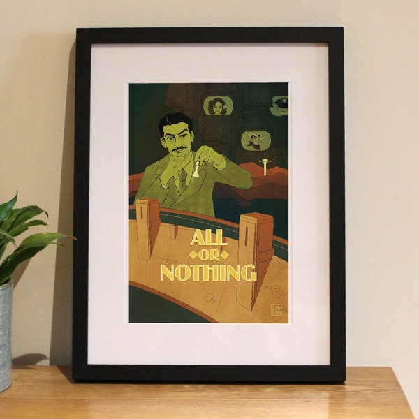 Fallout New Vegas inspired Mr House art print - Retro comic book style - A3 - A4 - A5