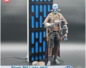 Wandpaneel Death Star op schaal 1/6 - zwart met blauwe lichten