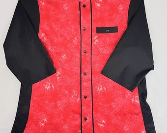 Men's Designer Cotton Shirt, Round Neck, Loose Fitting, Semi formal, 3/4 cuffless Sleeves,Free Face Mask