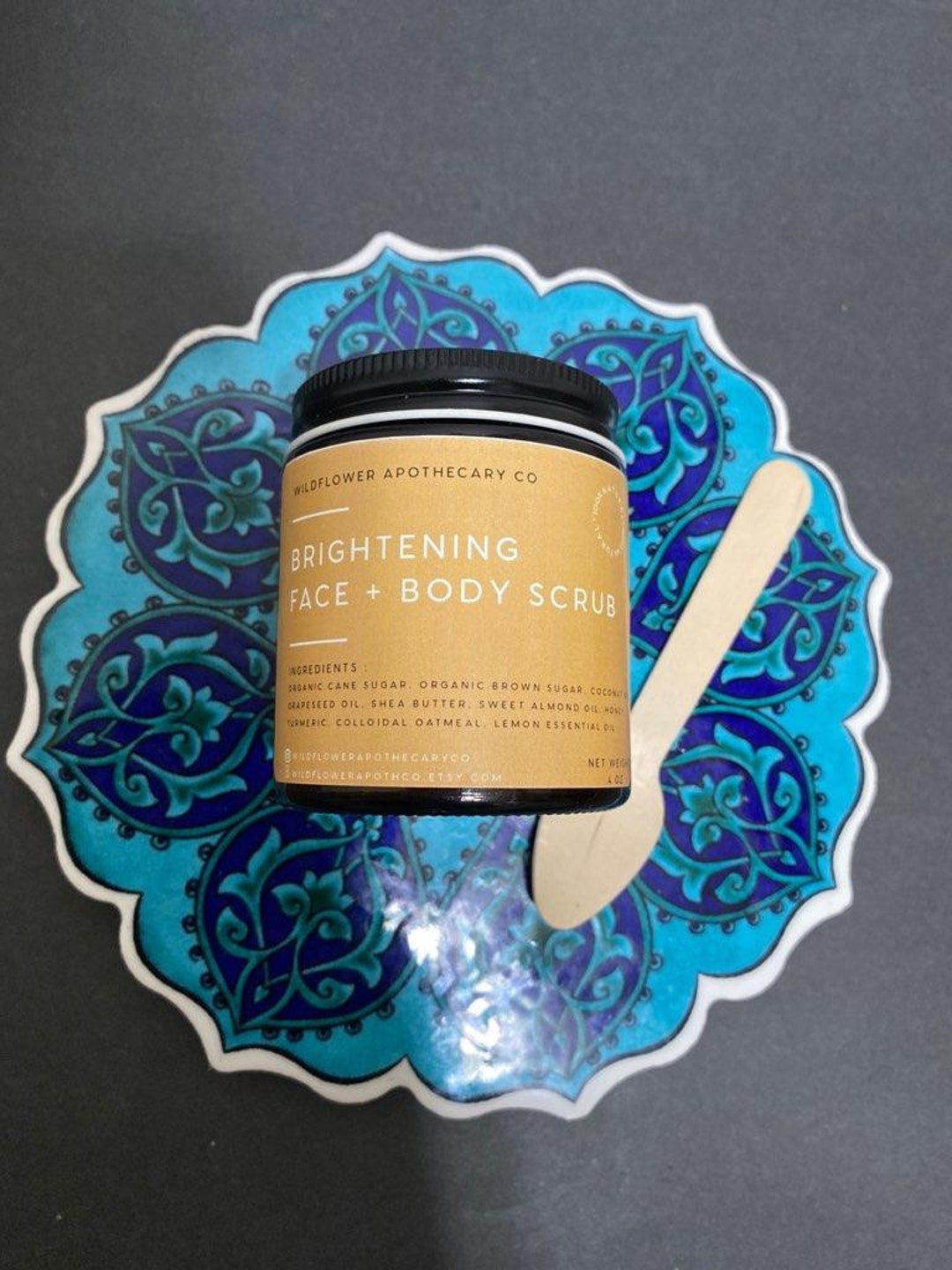 Brightening Turmeric Honey Sugar Scrub Natural Face & Body Sugar Scrub