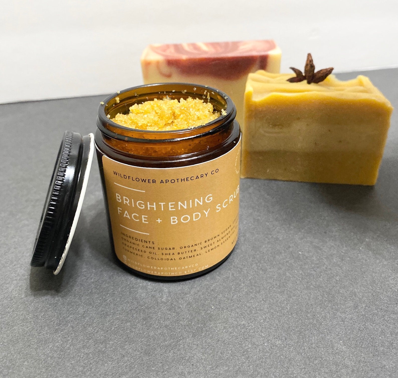 Brightening Turmeric Honey Sugar Scrub Natural Exfoliant Etsy
