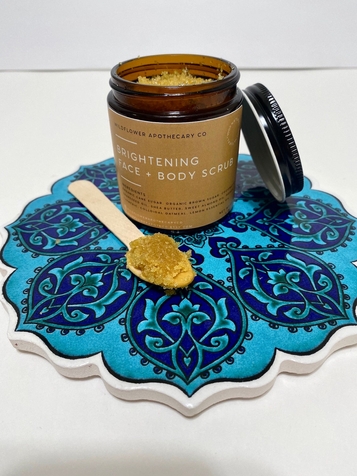 Brightening Turmeric Honey Sugar Scrub Natural Exfoliant Etsy