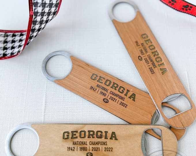 University of Georgia 2021 National Championship Needlepoint Bottle Opener by Smathers & Branson main image 1