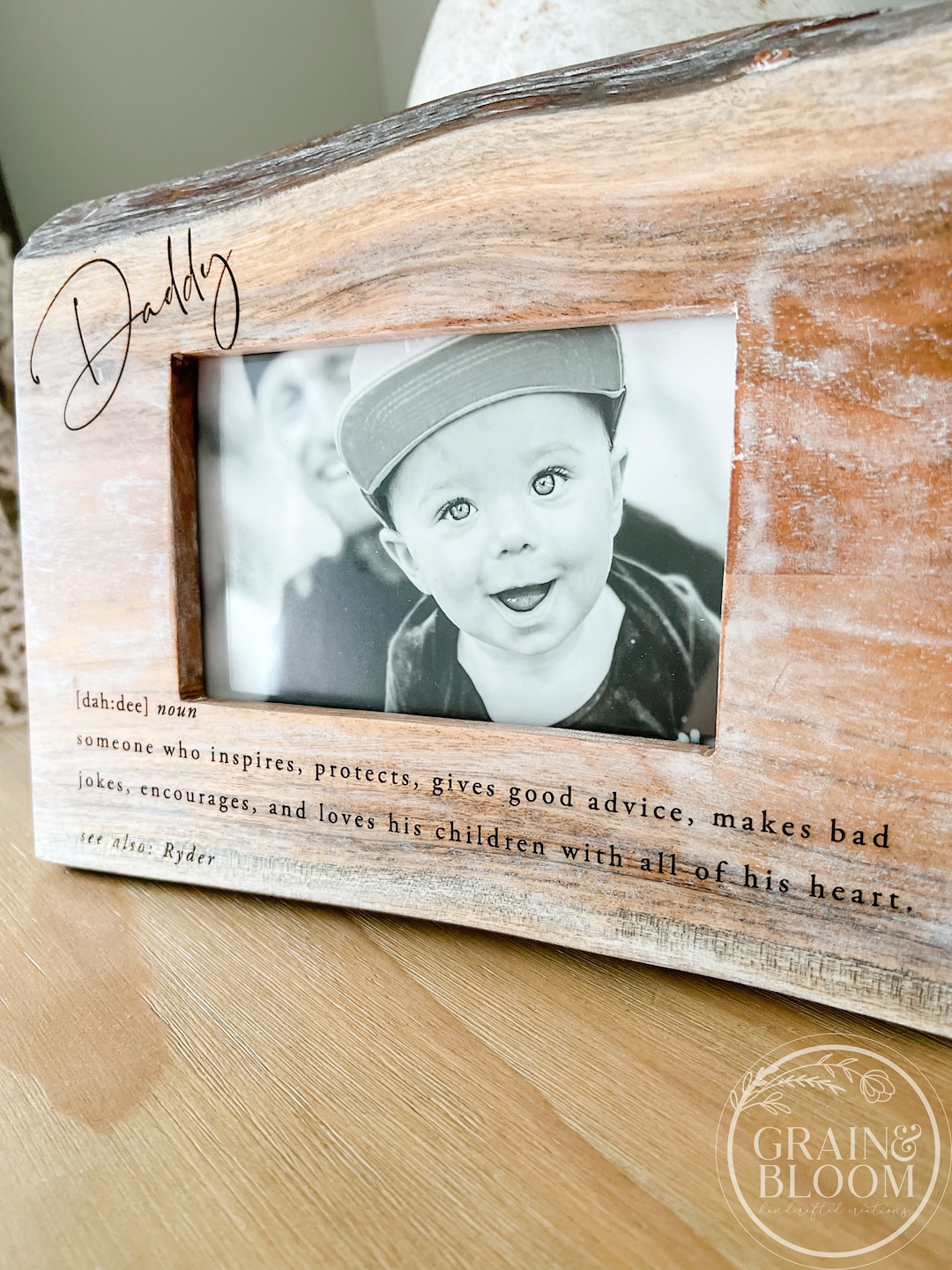 Personalized Engraved Acacia Wood Picture Frame Definition Etsy