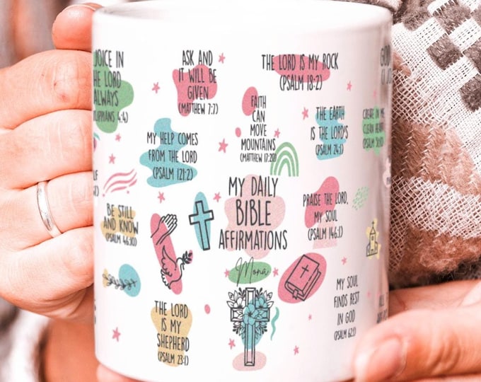 My Daily Sobriety Affirmation Mug, Affirmation Quote Mug, Positive Affirmation Words Mug, Ceramic Coffee Mug, Self Love Mug, Gift for Family