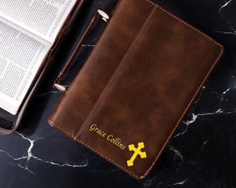 Customized Engraved Bible Cover, Personalized Bible Cover, Monogrammed Bible Cover, Baptism Gift, Leather Bible Cover, Religious Gift,