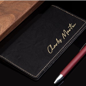 Couverture de chéquier personnalisée, chéquier en cuir, portefeuille et support de chéquier, étui de chéquier, chéquier personnalisé, couvertures de chéquier personnalisées