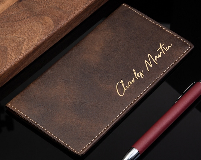 Leather Checkbook Cover, Customized Leather Checkbook, Personalized