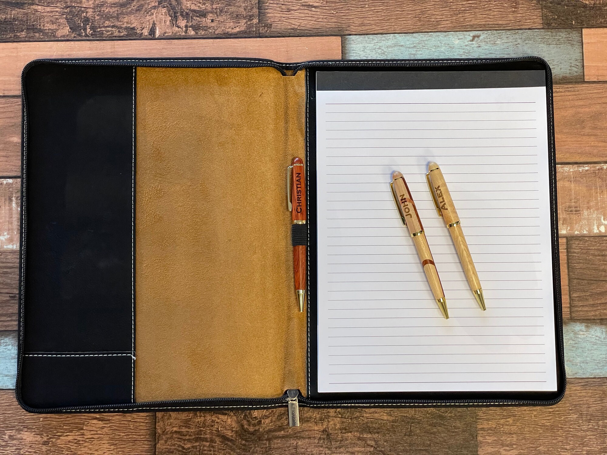 Big Size Personalized Portfolio Zipper Portfolio Business Etsy