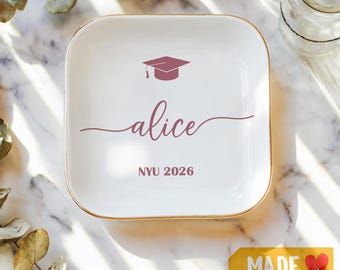 Custom Graduation Trinket Dish, Graduate Gift, 2026 Graduation Gift, Graduate Gift, Class of 2026, Graduation Ring Dish, Custom Gift
