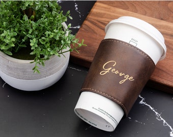 Custom Coffee Sleeve, Custom Mug Sleeve, Personalized Coffee Cup Sleeve, Custom Cup Sleeve, Cup Sleeve, Leather Cup Sleeve, Mug Sleeve