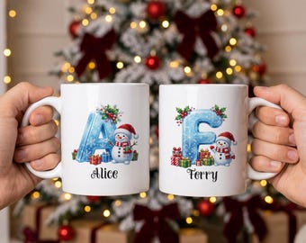 Personalized Christmas Mug, Holiday Cup, Snowman, Holly, Gifts (11oz/15oz)