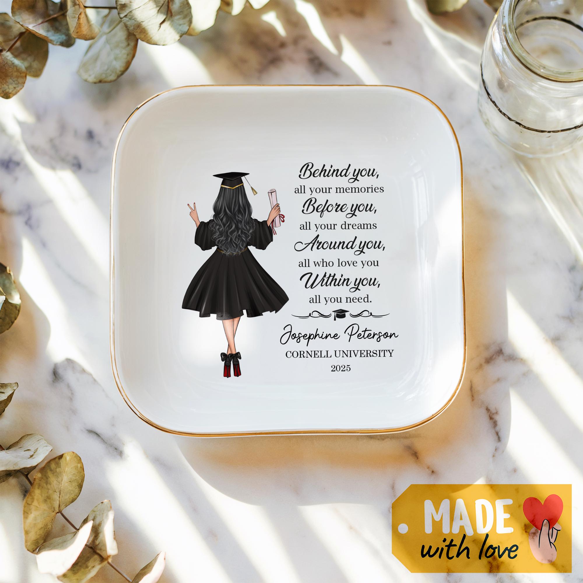 Graduation Gift for Her, Personalized Jewelry Dish for Daughter, PHD Graduation, Masters Degree Gift, Graduation Jewelry Dish, Class of 2025