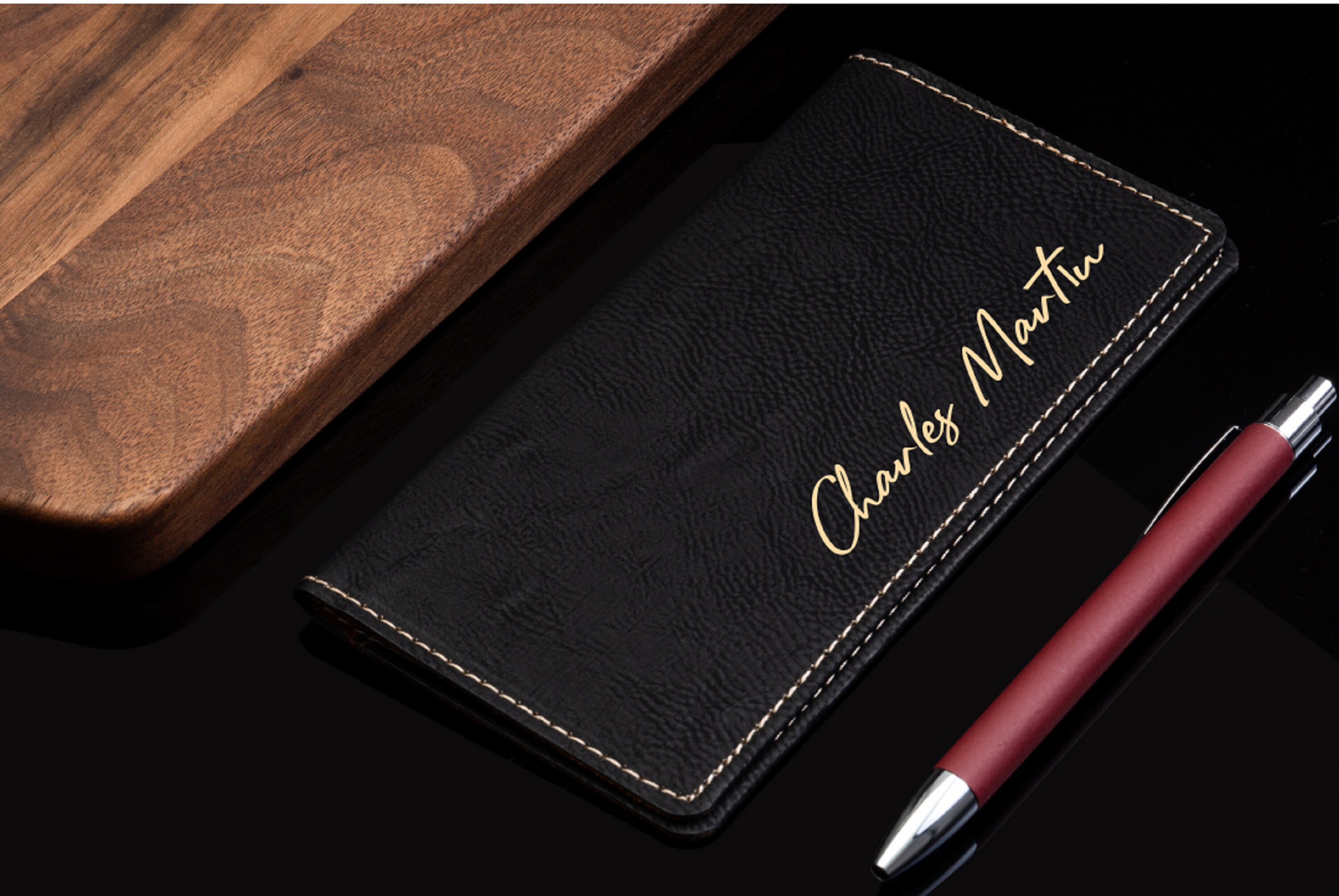 Personalized Checkbook Cover, Leather Checkbook, Checkbook Wallet and ...