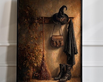 Witchy Framed Poster, Halloween Poster, Haunted House