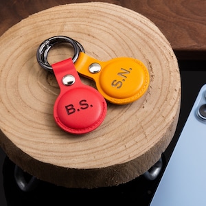 Customized AirTag Holder, Personalized AirTag Case, Leather AirTag Holder, AirTag Case Keychain, Personalized AirTag Keychain, AirtTag Case